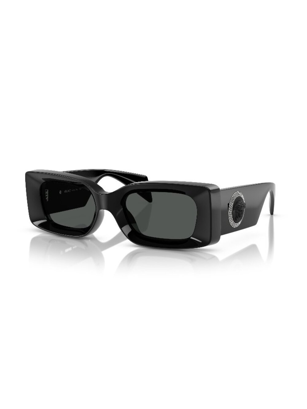 New Versace Unisex Sunglasses Black Square Grey Lens Injected Frame VE4474U GB1